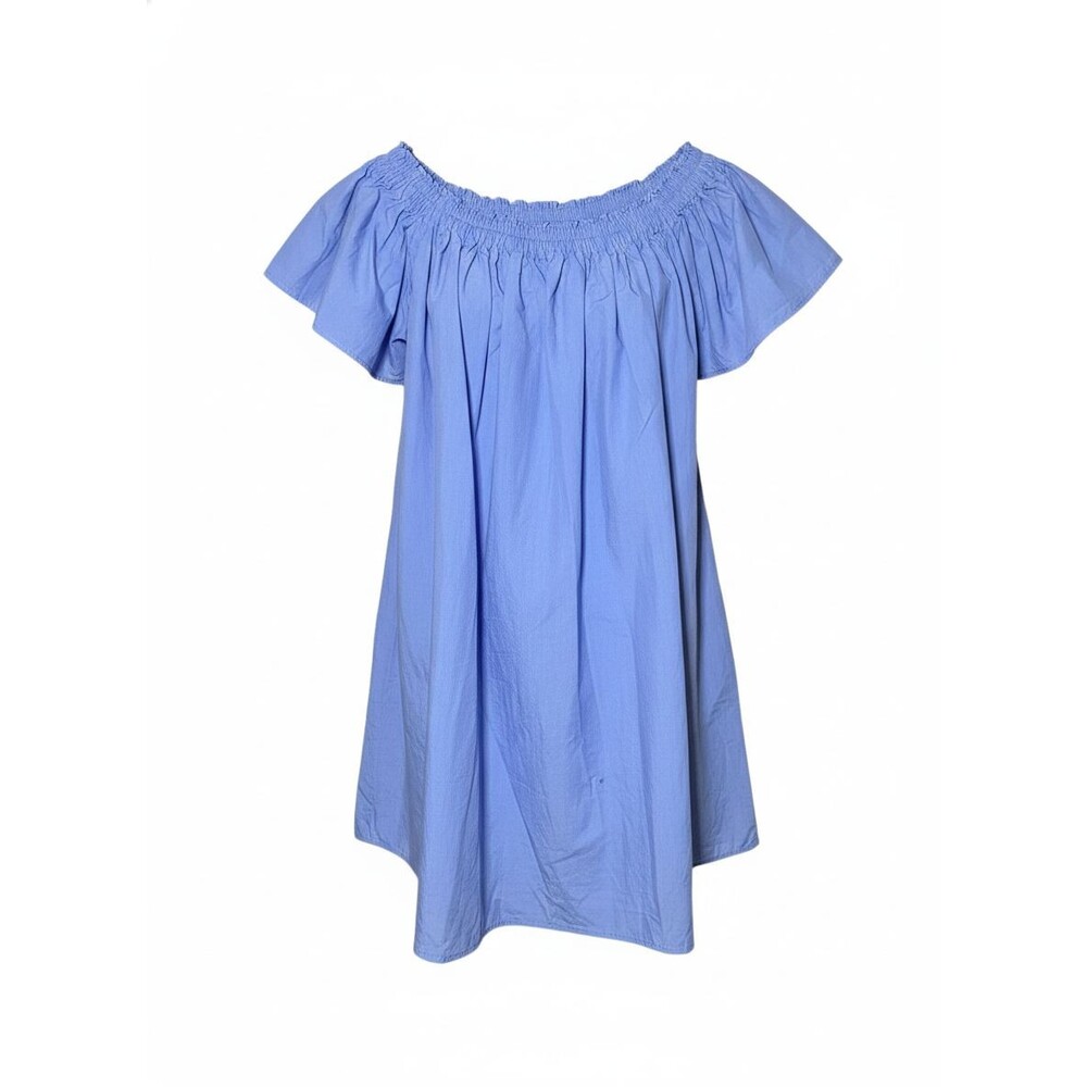 Virginia Bizzi Women's Blue Short Sleeve Mini Dress Size 46 NWT